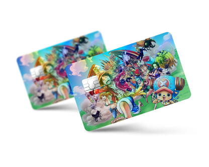 Anime Town Creations Holographic Credit Card One Piece Luffy Gang Full Skins - Anime One Piece Holographic Credit Card Skin