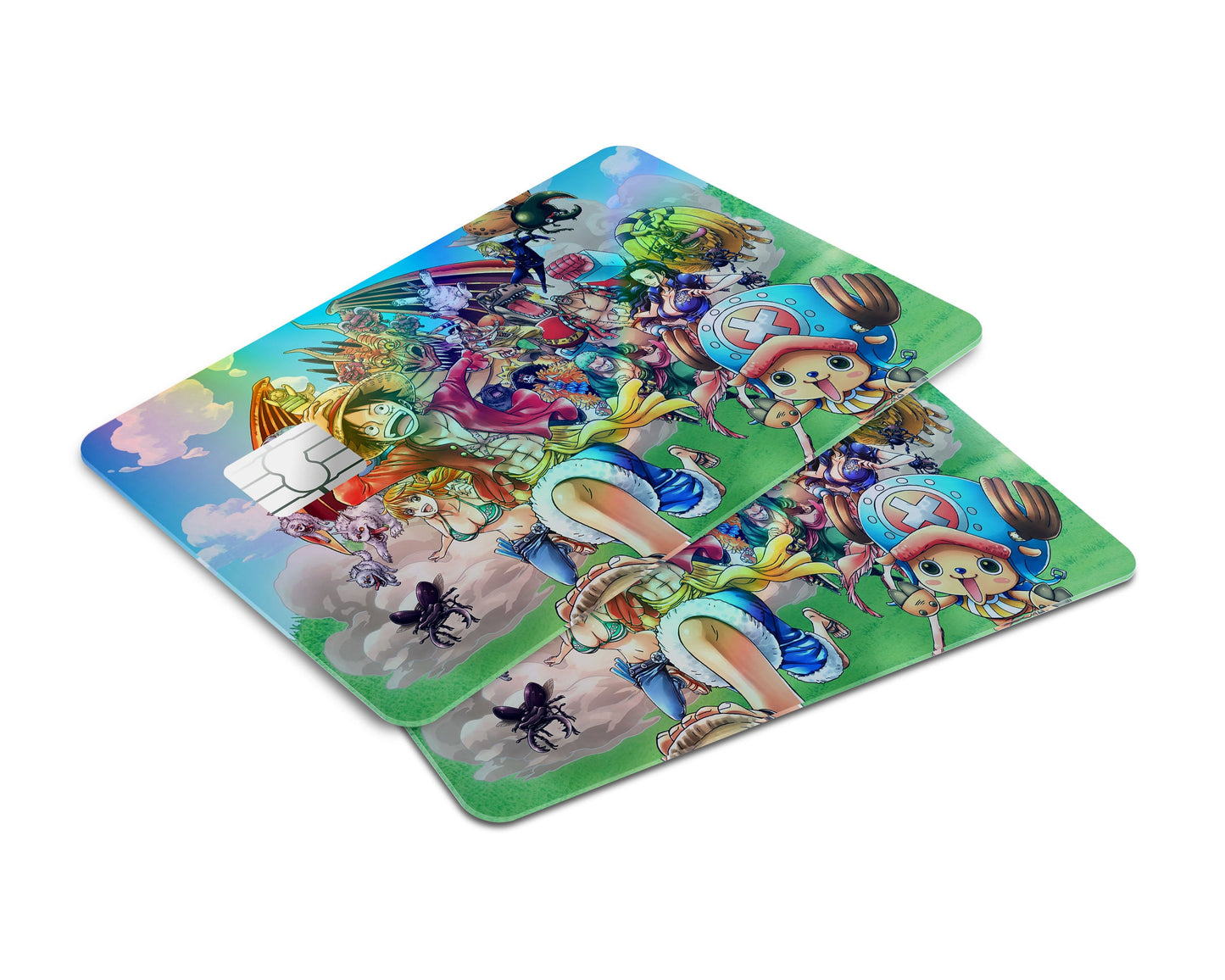 Anime Town Creations Holographic Credit Card One Piece Luffy Gang Window Skins - Anime One Piece Holographic Credit Card Skin