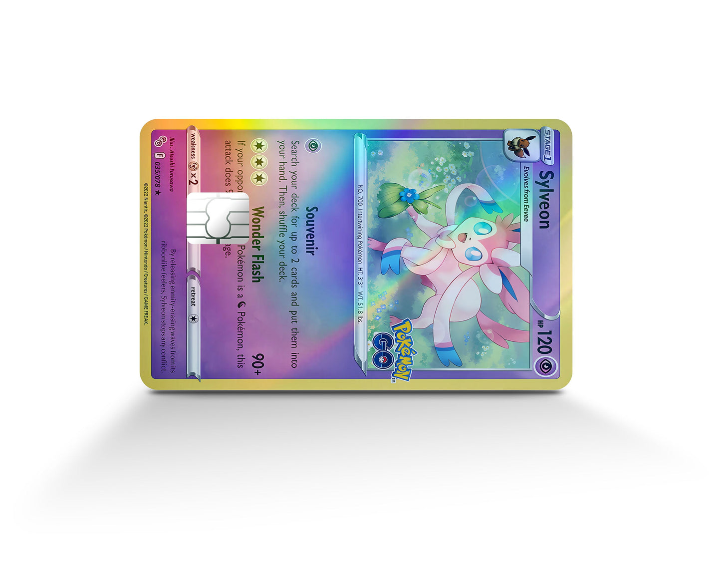Anime Town Creations Holographic Credit Card Cute Sylveon Pokemon Card Full Skins - Anime Pokemon Holographic Credit Card Skin
