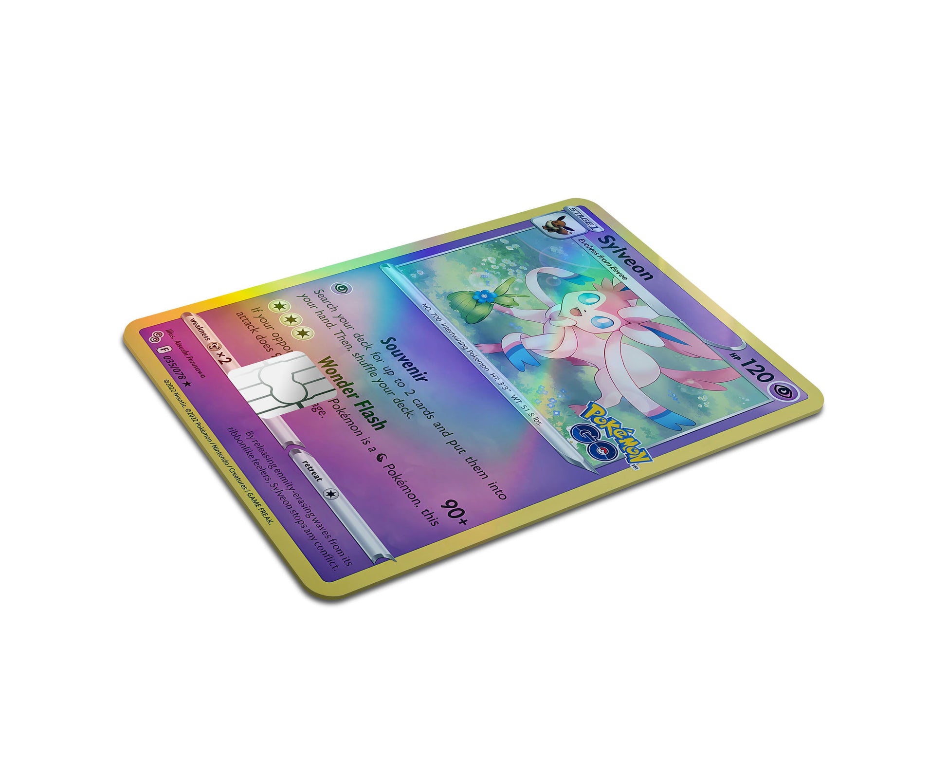 Anime Town Creations Holographic Credit Card Cute Sylveon Pokemon Card Full Skins - Anime Pokemon Holographic Credit Card Skin