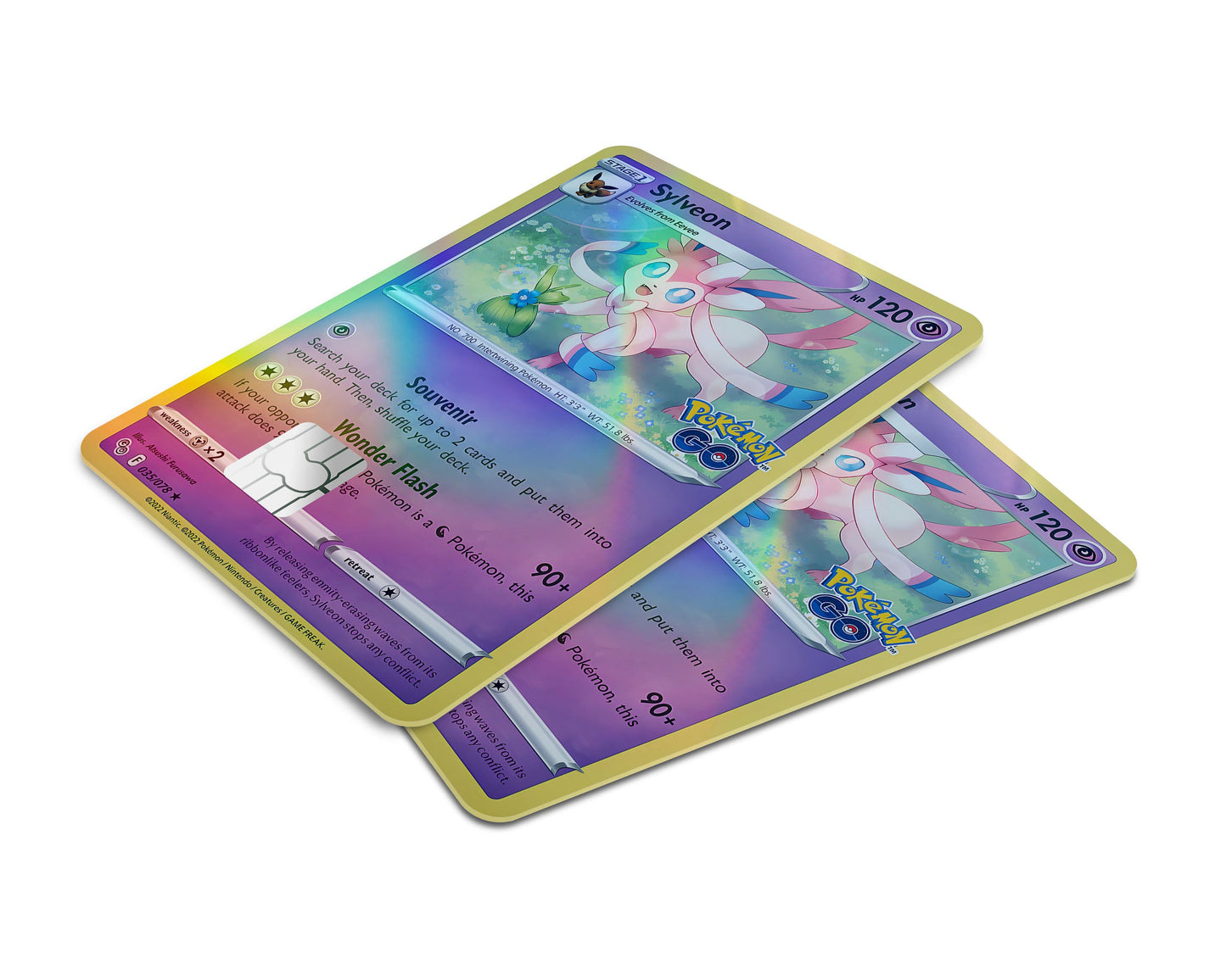 Anime Town Creations Holographic Credit Card Cute Sylveon Pokemon Card Window Skins - Anime Pokemon Holographic Credit Card Skin