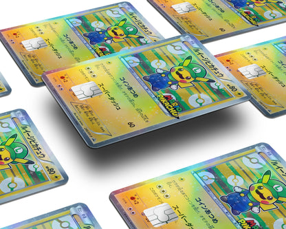 Anime Town Creations Holographic Credit Card Promo Luigi Pikachu JP Pokemon Card Window Skins - Anime Pokemon Holographic Credit Card Skin