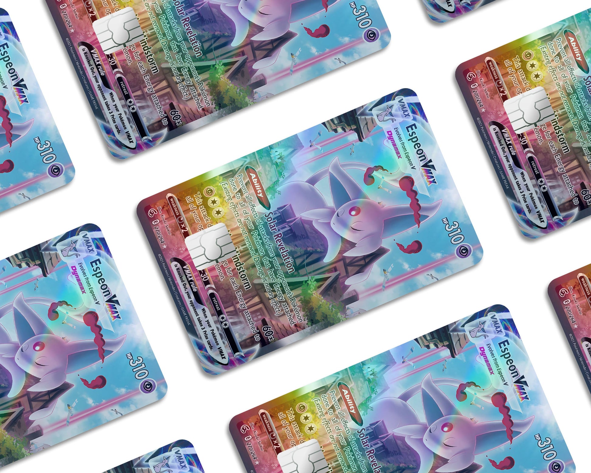 Rare Espeon Pokemon Card Holographic Credit Card Holographic Credit Card  Skin – Anime Town Creations