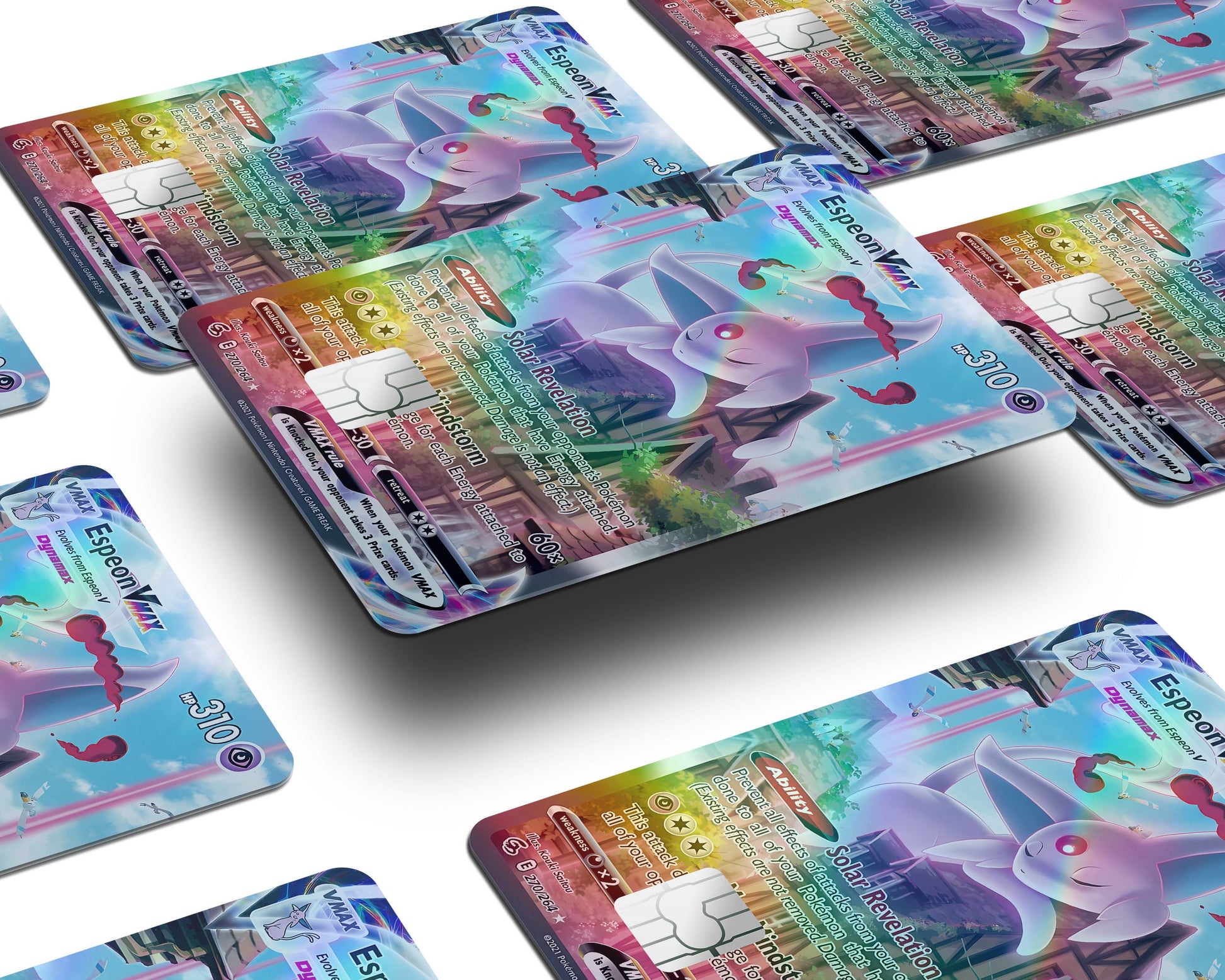 Anime Town Creations Holographic Credit Card Rare Espeon Pokemon Card Window Skins - Anime Pokemon Holographic Credit Card Skin