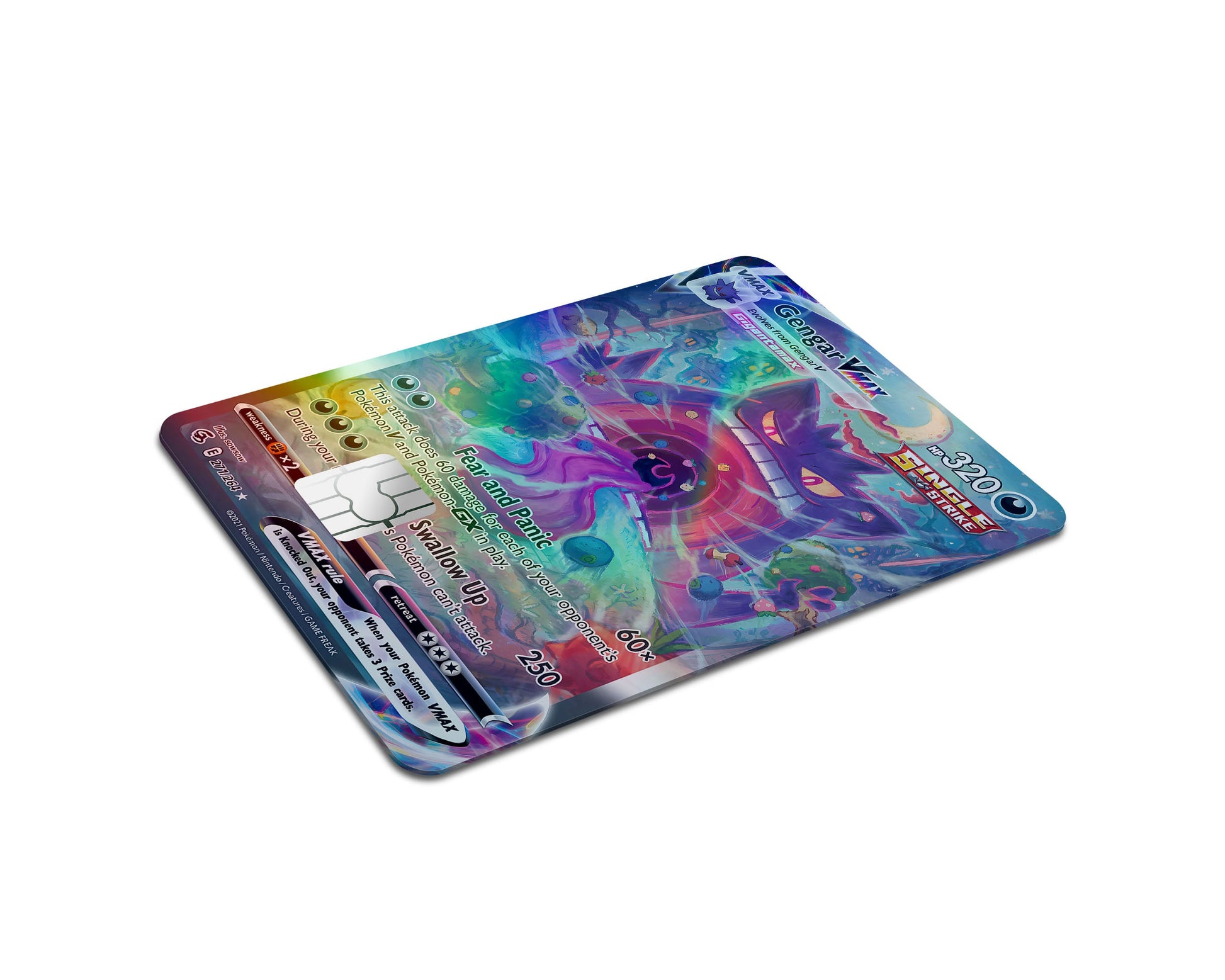 Rare Gengar Vmax Pokemon Card Holographic Credit Card Skin
