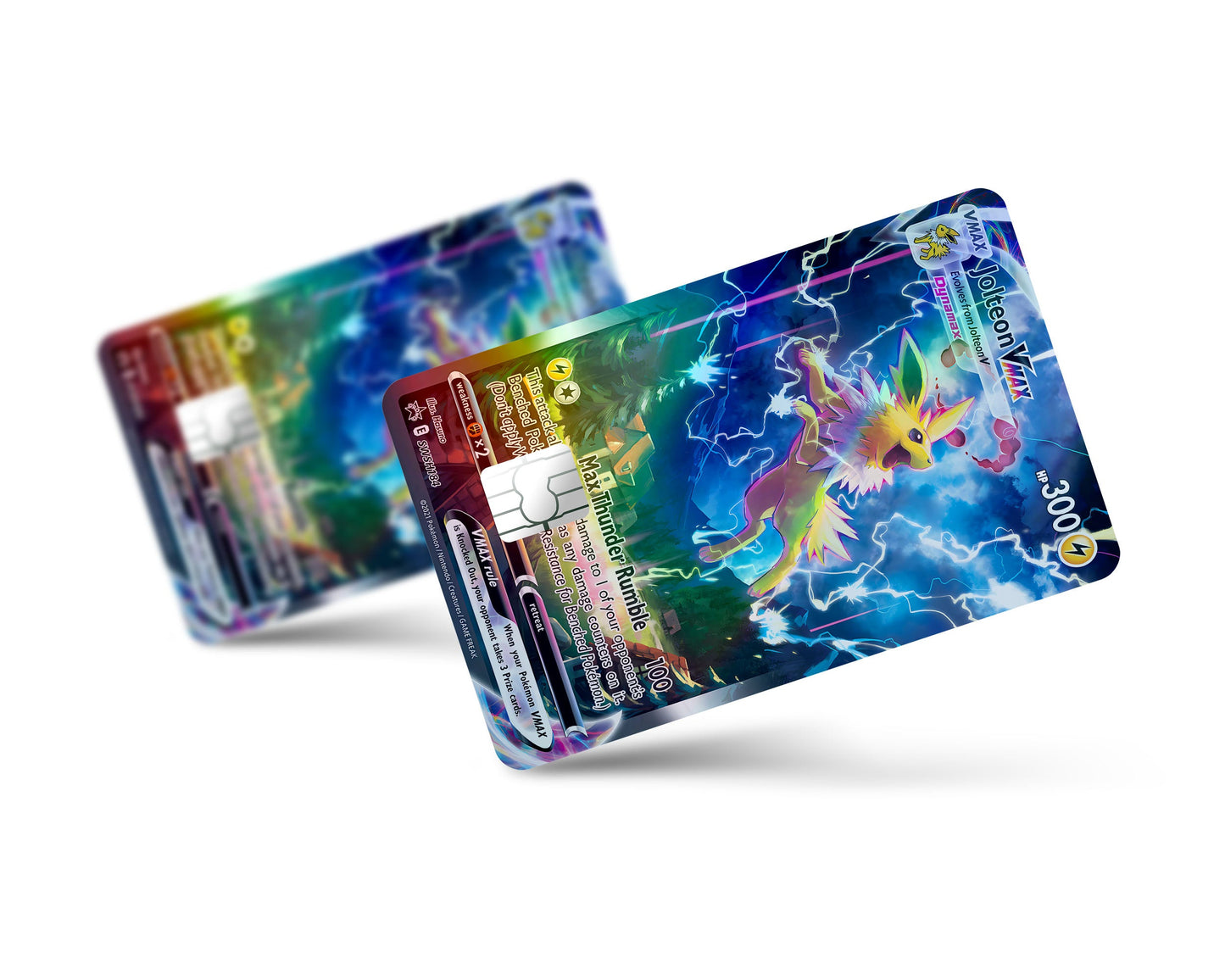 Anime Town Creations Holographic Credit Card Rare Jolteon Pokemon Card Full Skins - Anime Pokemon Holographic Credit Card Skin
