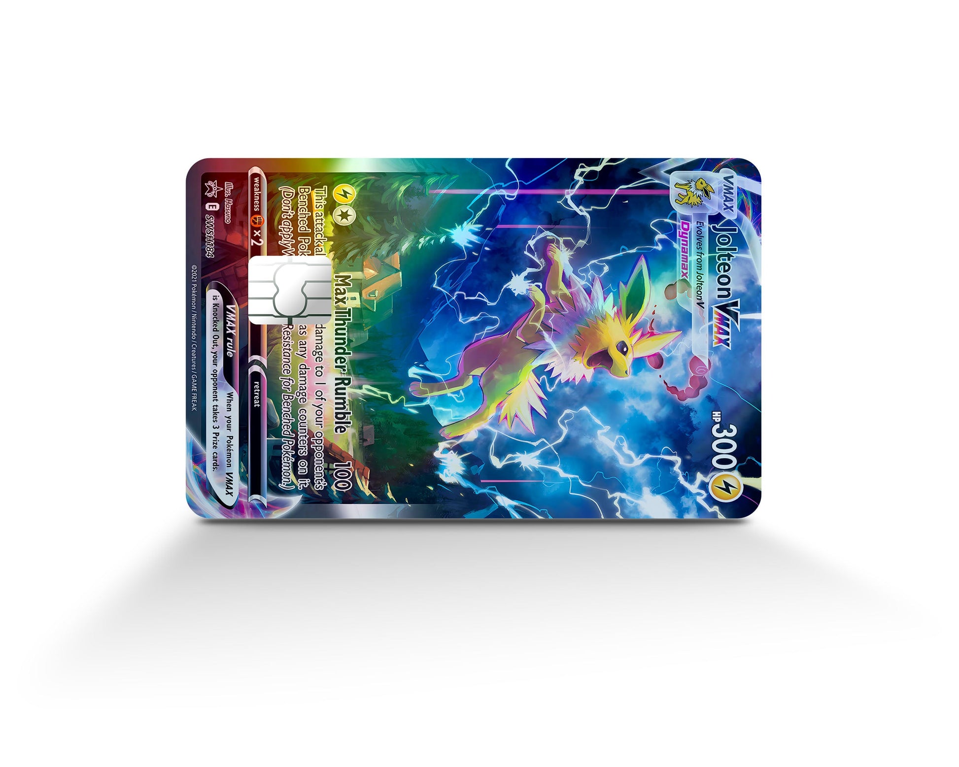 Anime Town Creations Holographic Credit Card Rare Jolteon Pokemon Card Full Skins - Anime Pokemon Holographic Credit Card Skin