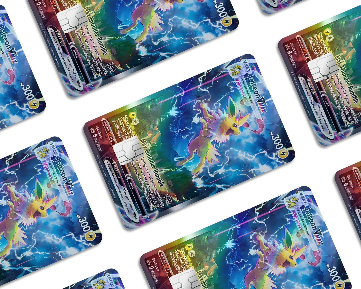 Anime Town Creations Holographic Credit Card Rare Jolteon Pokemon Card Window Skins - Anime Pokemon Holographic Credit Card Skin