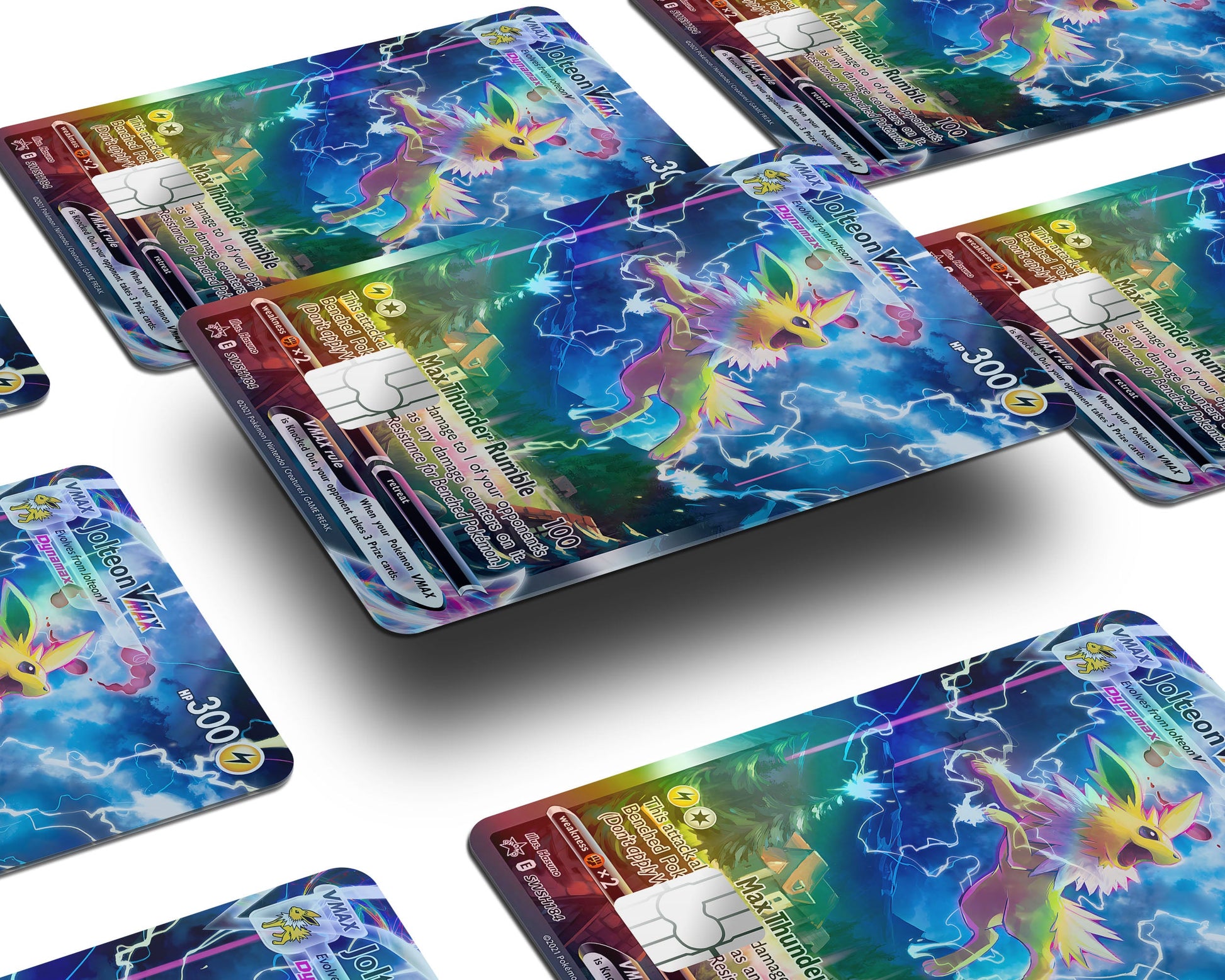 Anime Town Creations Holographic Credit Card Rare Jolteon Pokemon Card Window Skins - Anime Pokemon Holographic Credit Card Skin