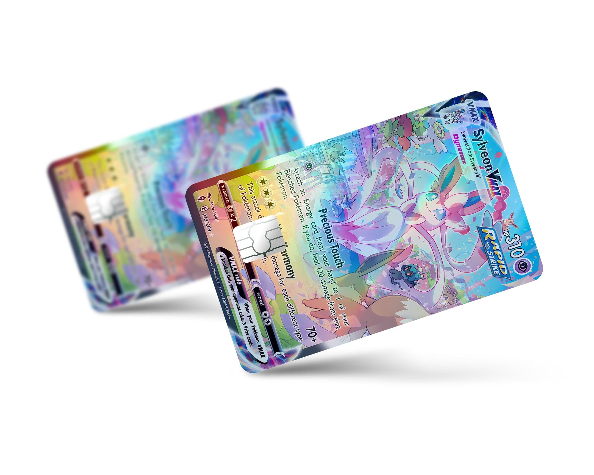 Anime Town Creations Holographic Credit Card Rare Sylveon Pokemon Card Full Skins - Anime Pokemon Holographic Credit Card Skin