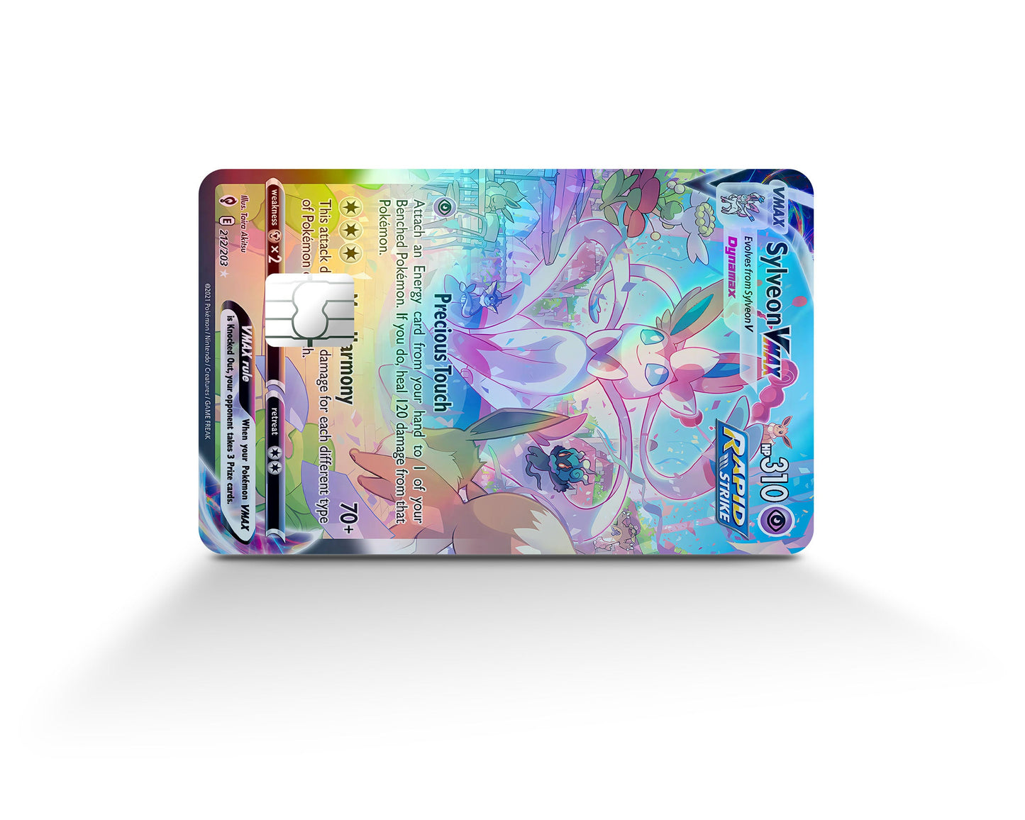 Anime Town Creations Holographic Credit Card Rare Sylveon Pokemon Card Full Skins - Anime Pokemon Holographic Credit Card Skin
