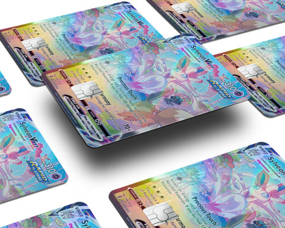 Anime Town Creations Holographic Credit Card Rare Sylveon Pokemon Card Window Skins - Anime Pokemon Holographic Credit Card Skin