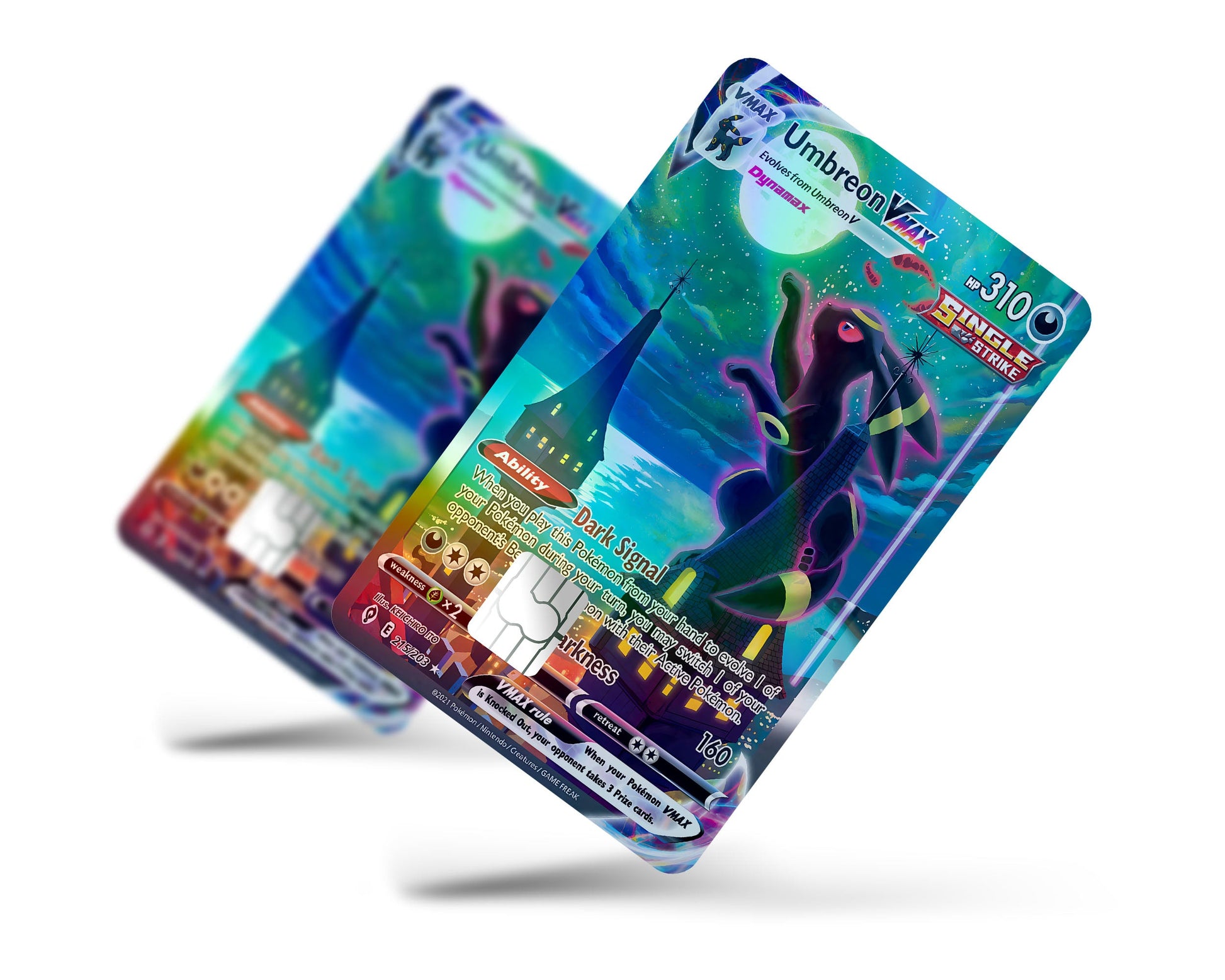Rare Umbreon Pokemon Card Holographic Credit Card Skin