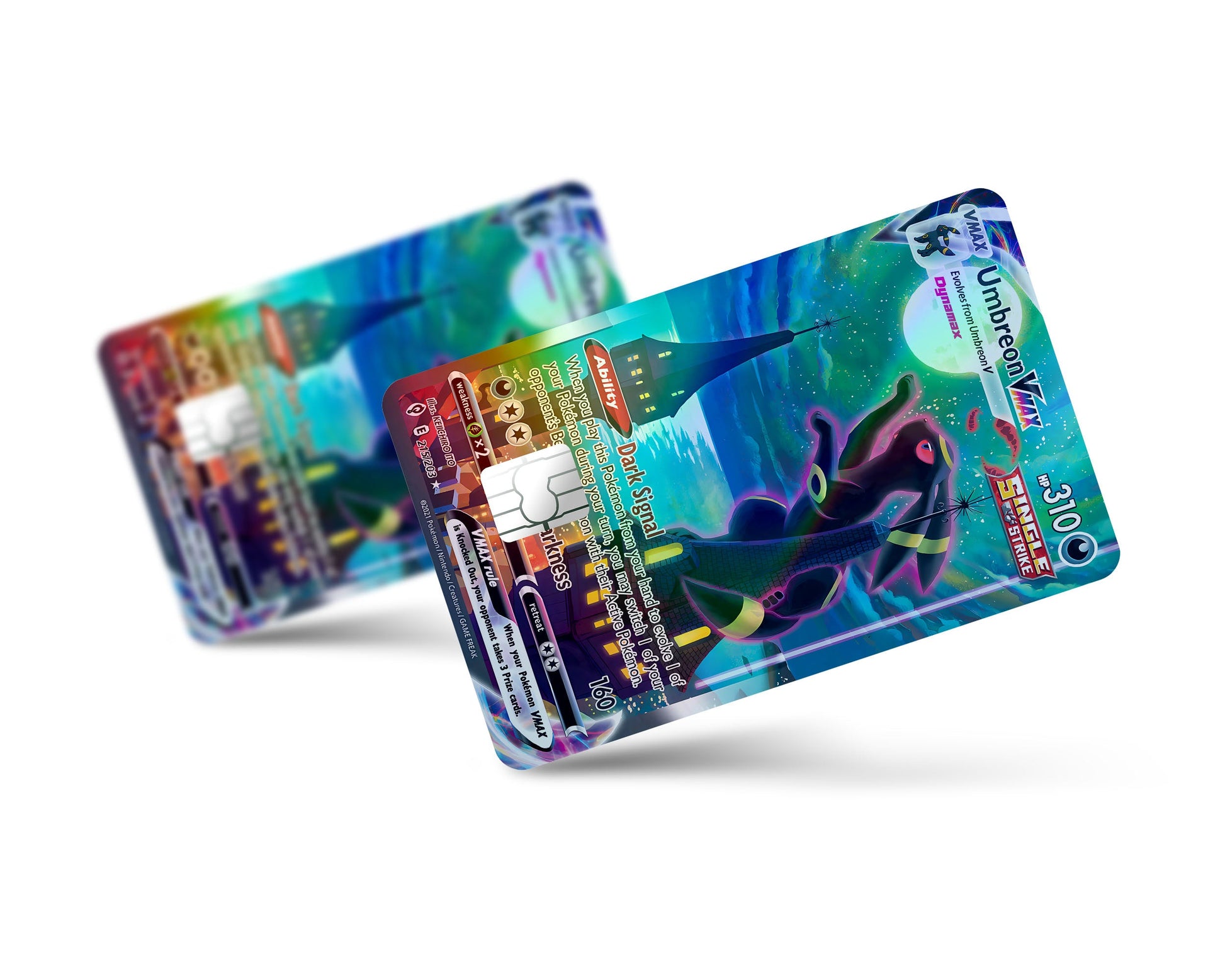 Rare Umbreon Pokemon Card Holographic Credit Card Skin - Full / Small Rare Umbreon Pokemon Card Holographic Credit Card Skin - Full / Small