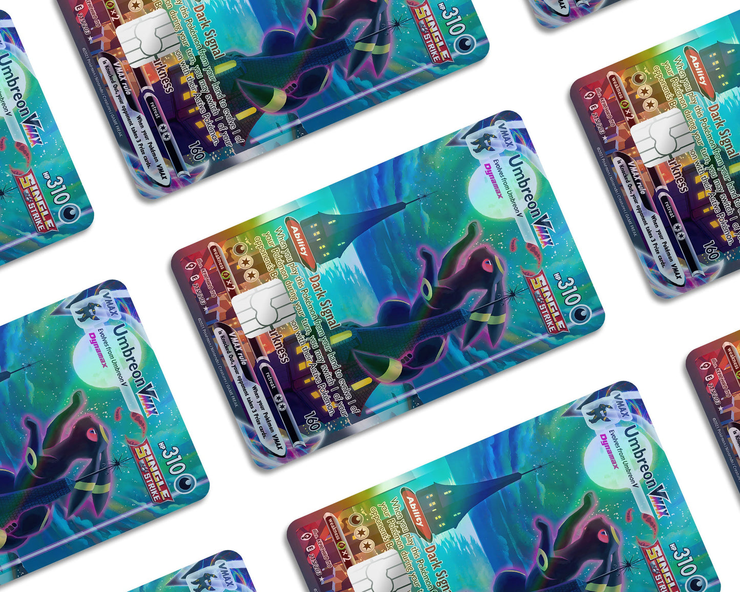 Anime Town Creations Holographic Credit Card Rare Umbreon Pokemon Card Window Skins - Anime Pokemon Holographic Credit Card Skin
