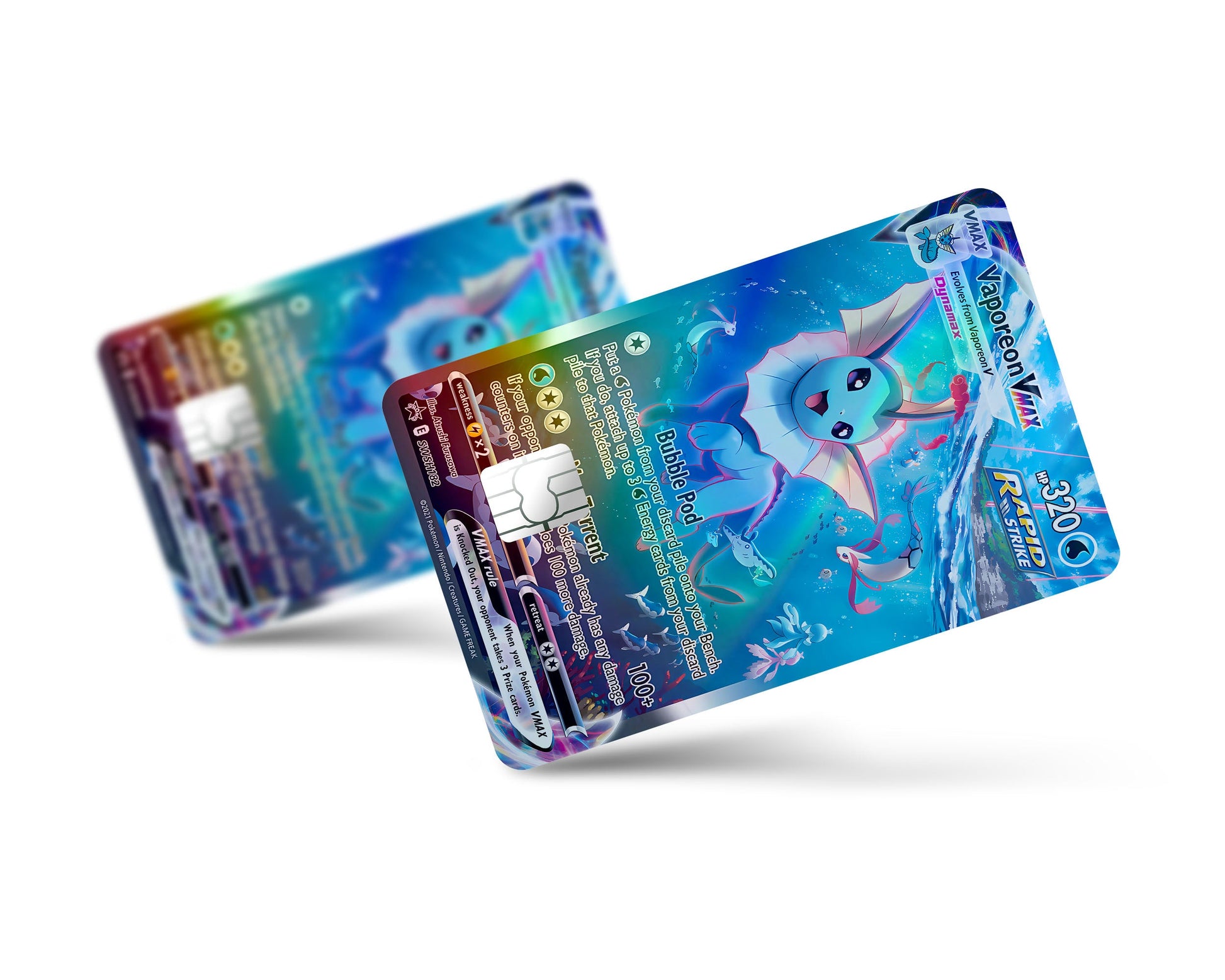 Rare Vaporeon Pokemon Card Holographic Credit Card Holographic Credit Card Skin Anime Town Creations Rare Vaporeon Pokemon Card Holographic Credit Card Holographic Credit Card Skin Anime Town Creations