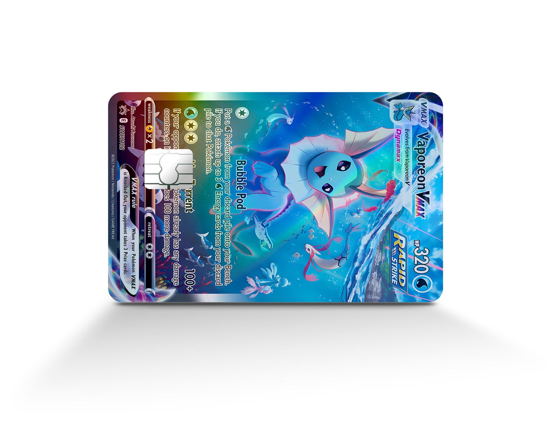 rare vaporeon card Rare Vaporeon Pokemon Card Holographic Credit Card Holographic Credit Card  Skin – Anime Town Creations