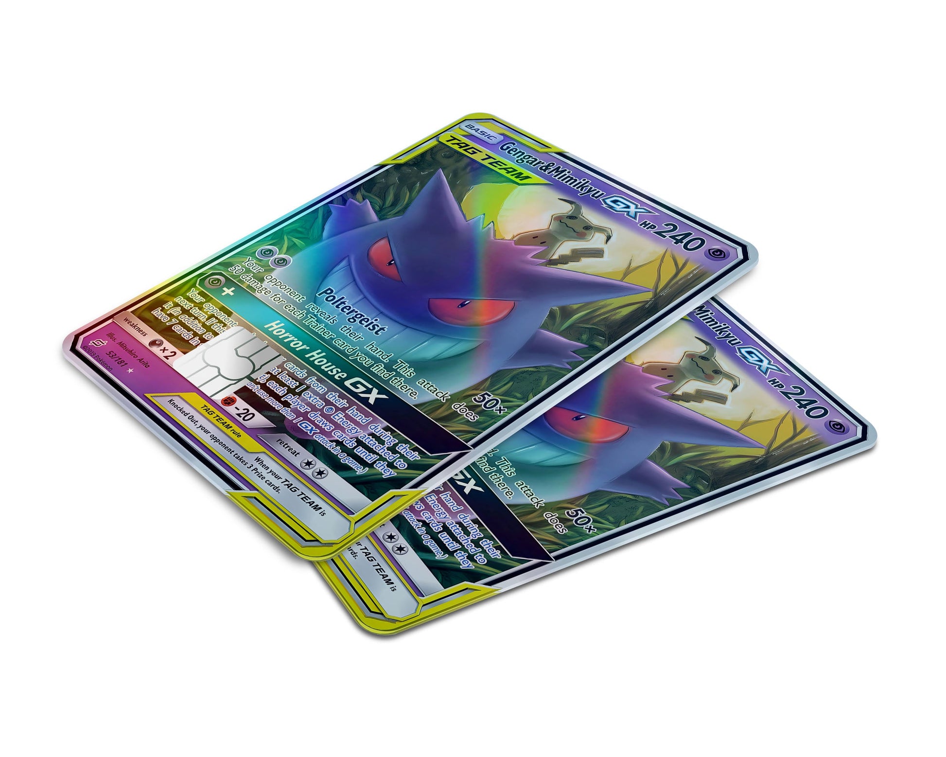 Tag Cute Gengar & Mimikyu Pokemon Card Holographic Credit Card Holographic Credit Card Skin – Anime Town Creations