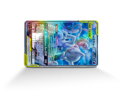 Anime Town Creations Holographic Credit Card Tag Cute Mewtwo & Mew Pokemon Card Full Skins - Anime Pokemon Holographic Credit Card Skin