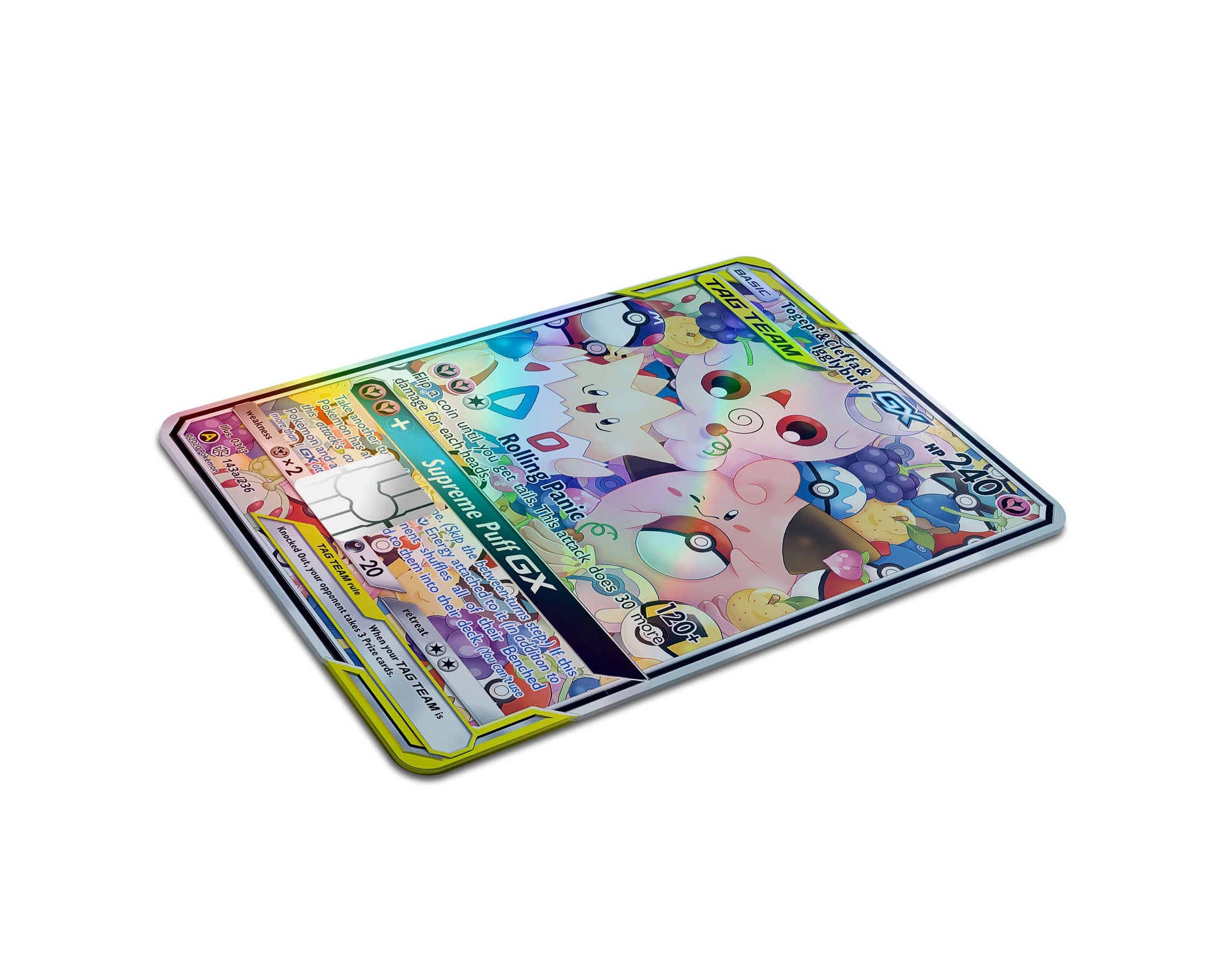 Anime Town Creations Holographic Credit Card Tag Cute Togepi Cleffa Igglybuff Pokemon Card Full Skins - Anime Pokemon Holographic Credit Card Skin