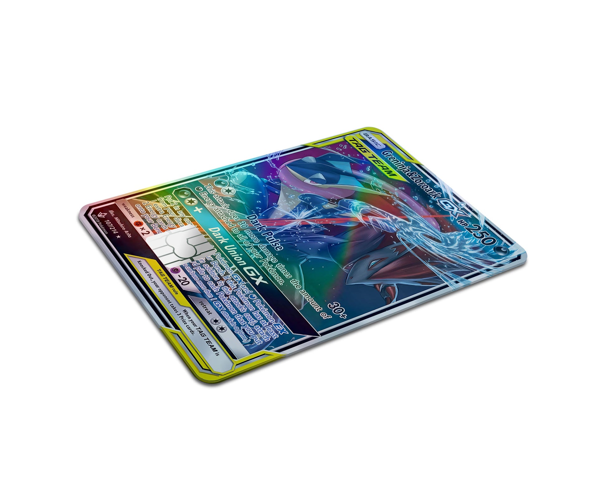 Anime Town Creations Holographic Credit Card Tag Greninja Zoroark Pokemon Card Full Skins - Anime Pokemon Holographic Credit Card Skin
