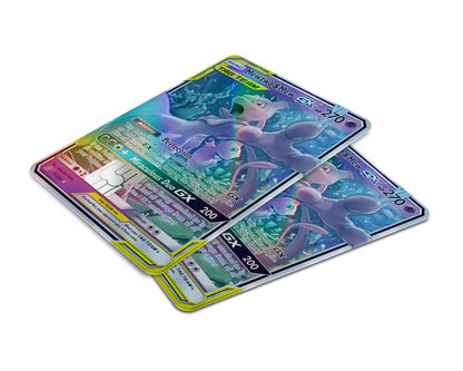 Anime Town Creations Holographic Credit Card Tag Mewtwo & Mew Pokemon Card Window Skins - Anime Pokemon Holographic Credit Card Skin