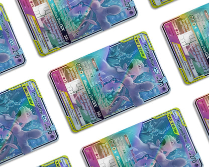 Anime Town Creations Holographic Credit Card Tag Mewtwo & Mew Pokemon Card Window Skins - Anime Pokemon Holographic Credit Card Skin