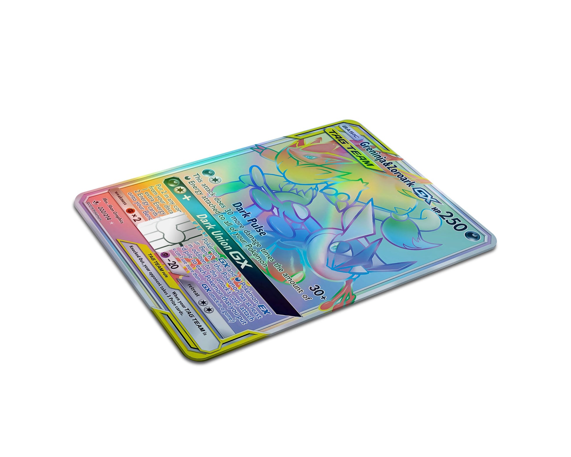 rainbow rare tag team cards Tag Rainbow Greninja Zoroark Pokemon Card Holographic Credit Card Holographic Credit Card Skin – Anime Town Creations