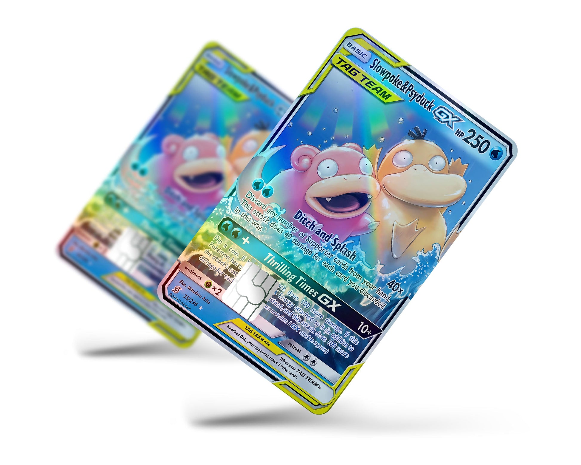 Tag Slowpoke & Psyduck Pokemon Card Holographic Credit Card Skin - Full / Small Tag Slowpoke & Psyduck Pokemon Card Holographic Credit Card Skin - Full / Small