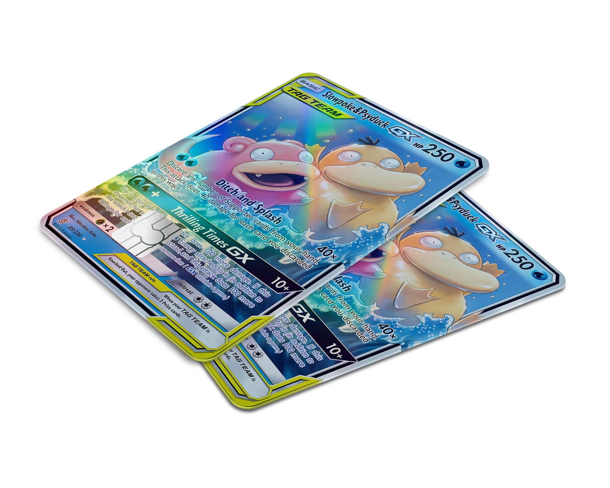 Tag Slowpoke & Psyduck Pokemon Card Holographic Credit Card Skin