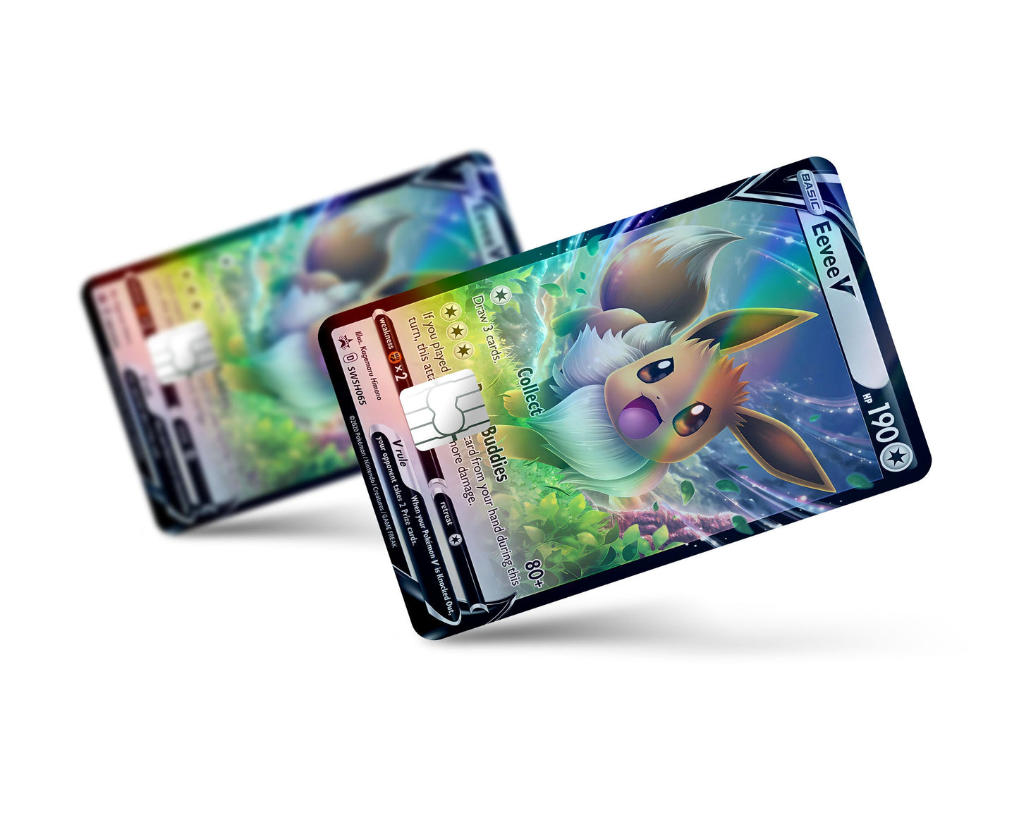 Anime Town Creations Holographic Credit Card Rare Eevee Pokemon Card Full Skins - Anime Pokemon Holographic Credit Card Skin