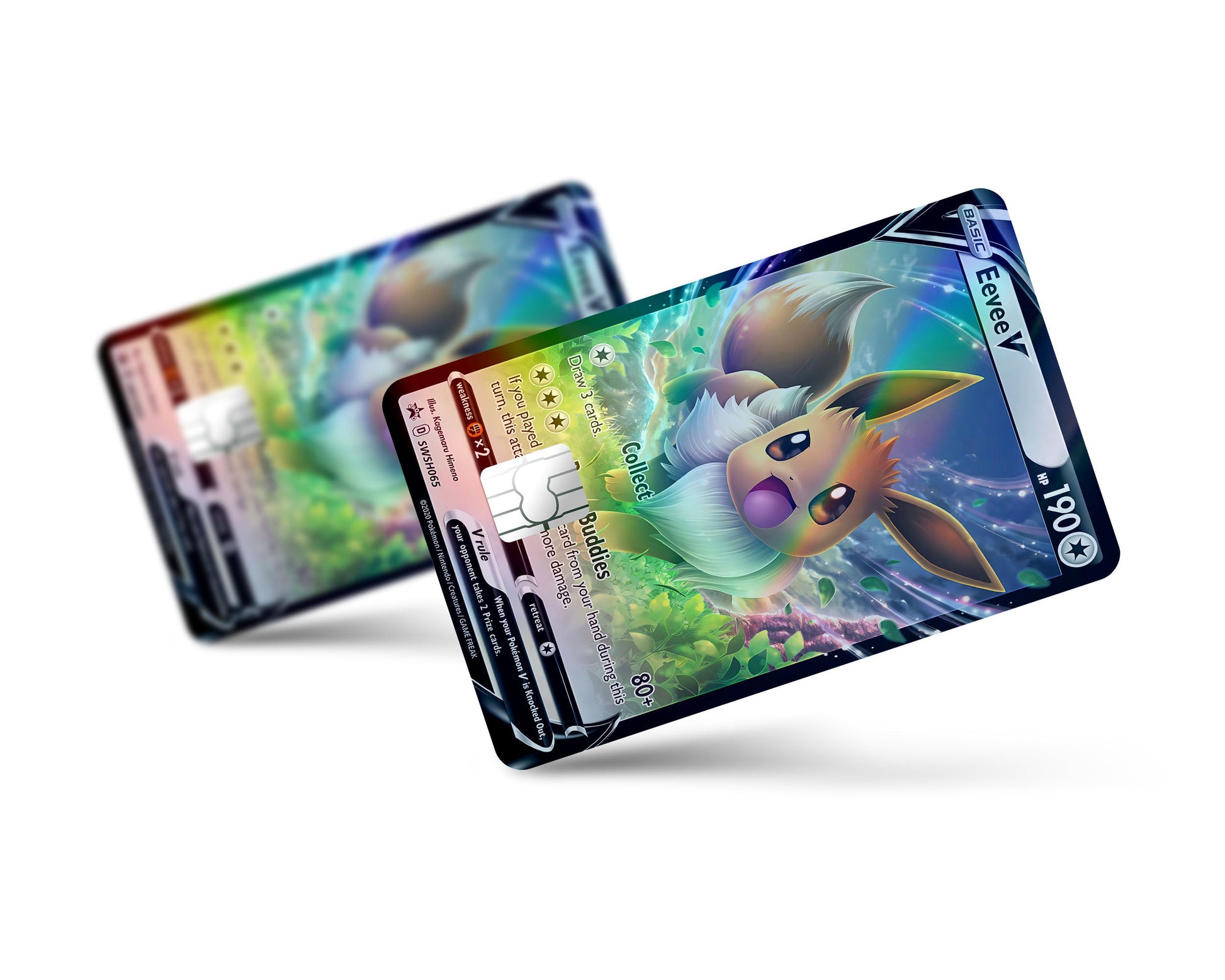Anime Town Creations Holographic Credit Card Rare Eevee Pokemon Card Full Skins - Anime Pokemon Holographic Credit Card Skin