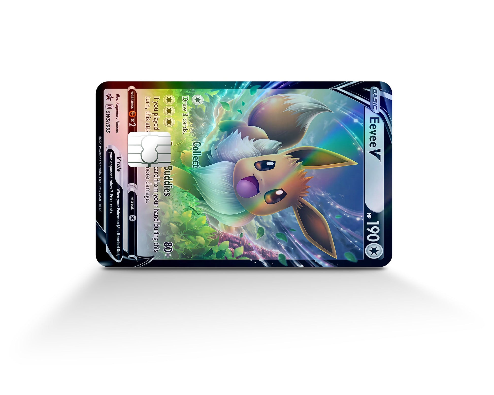 Anime Town Creations Holographic Credit Card Rare Eevee Pokemon Card Full Skins - Anime Pokemon Holographic Credit Card Skin