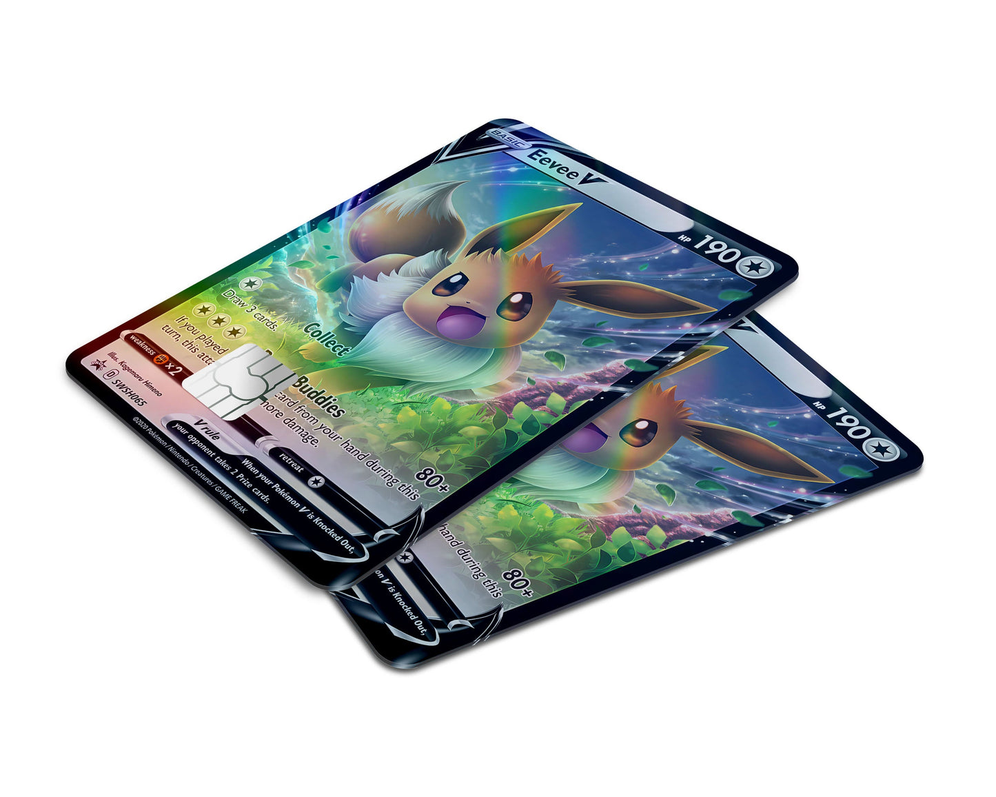Anime Town Creations Holographic Credit Card Rare Eevee Pokemon Card Window Skins - Anime Pokemon Holographic Credit Card Skin