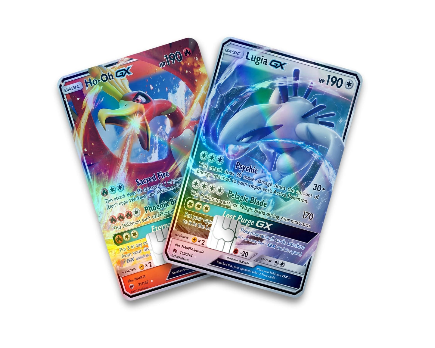 Pokemon Artistic Lugia Ho-oh Holographic Credit Card Bundle Skin