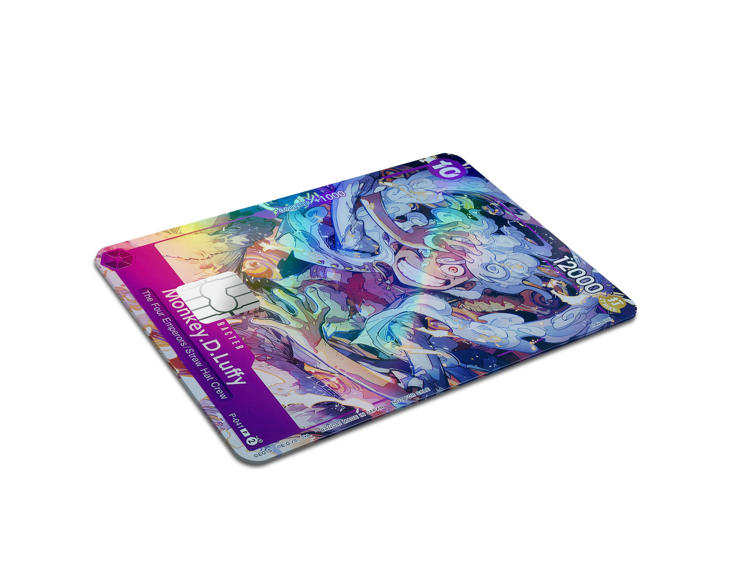 Anime Town Creations Holographic Credit Card Gear 5 Luffy Smile One Piece Card Half Skins - Anime One Piece Holographic Credit Card Skin