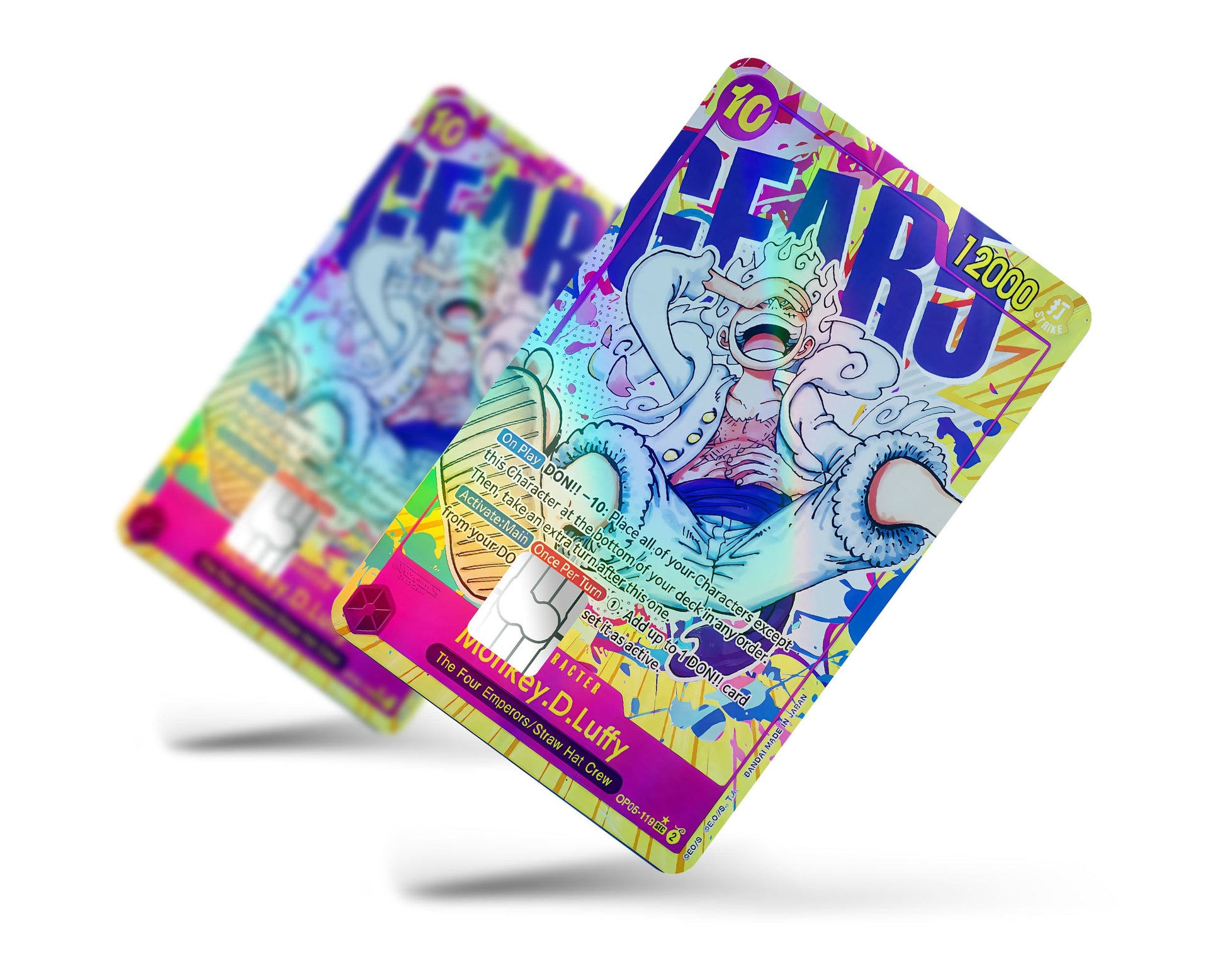 luffy gear 5 op05 Luffy Gear 5 One Piece Card Holographic Credit Card Holographic Credit Card Skin – Anime Town Creations