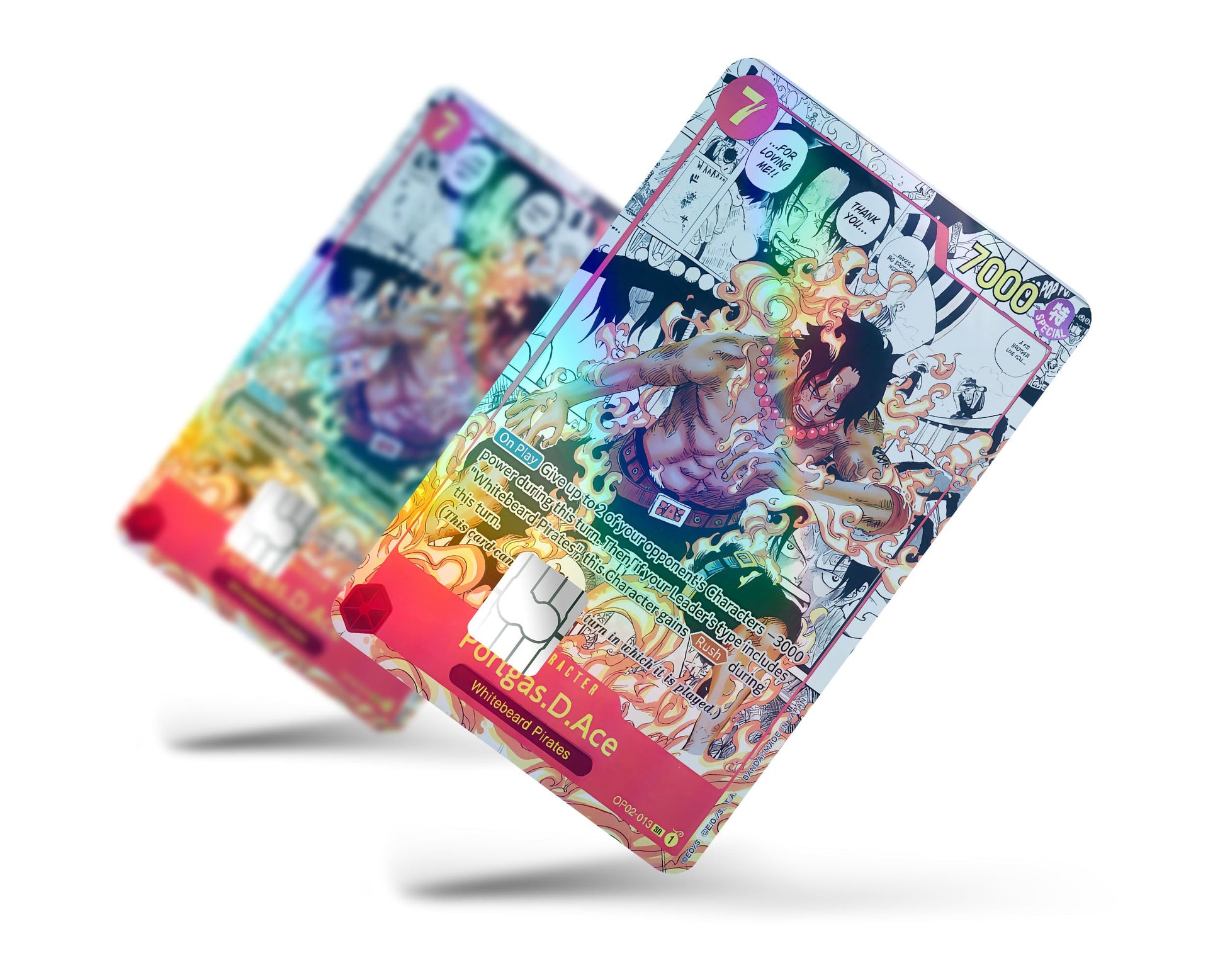 one piece holographic cards Portgas D Ace One Piece Card Holographic Credit Card Skin