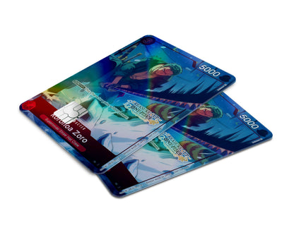 Anime Town Creations Holographic Credit Card Treasure Cup Zoro One Piece Card Window Skins - Anime One Piece Holographic Credit Card Skin