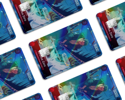 Anime Town Creations Holographic Credit Card Treasure Cup Zoro One Piece Card Window Skins - Anime One Piece Holographic Credit Card Skin