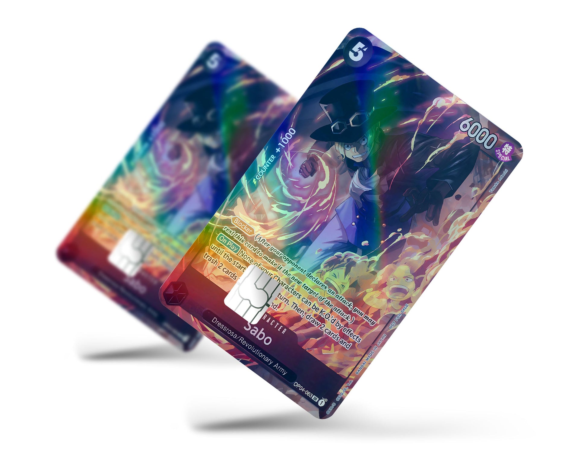 holographic card after effects Sabo One Piece Card Holographic Credit Card Holographic Credit Card Skin – Anime Town Creations
