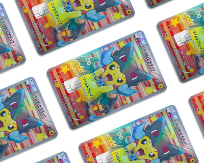 Anime Town Creations Holographic Credit Card Poncho Pikachu Mega Charizard X Cosplay Pokemon Card Window Skins - Anime Pokemon Holographic Credit Card Skin