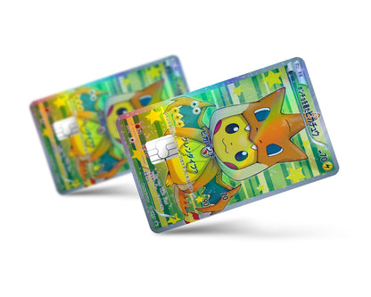 Anime Town Creations Holographic Credit Card Poncho Pikachu Mega Charizard Y Cosplay Pokemon Card Full Skins - Anime Pokemon Holographic Credit Card Skin