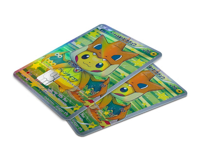 Anime Town Creations Holographic Credit Card Poncho Pikachu Mega Charizard Y Cosplay Pokemon Card Window Skins - Anime Pokemon Holographic Credit Card Skin