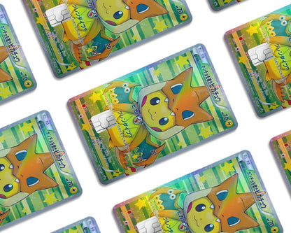 Anime Town Creations Holographic Credit Card Poncho Pikachu Mega Charizard Y Cosplay Pokemon Card Window Skins - Anime Pokemon Holographic Credit Card Skin