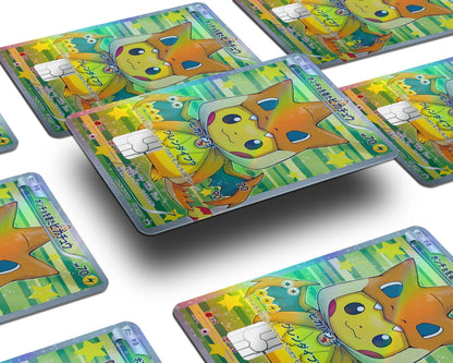 Anime Town Creations Holographic Credit Card Poncho Pikachu Mega Charizard Y Cosplay Pokemon Card Window Skins - Anime Pokemon Holographic Credit Card Skin
