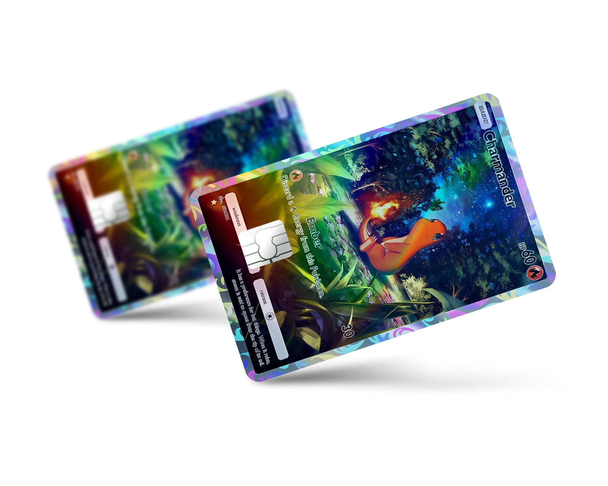 i buy the holographic pikachu card in charmander Charmander Pocket Pokemon Card Holographic Credit Card Holographic Credit Card Skin – Anime Town Creations