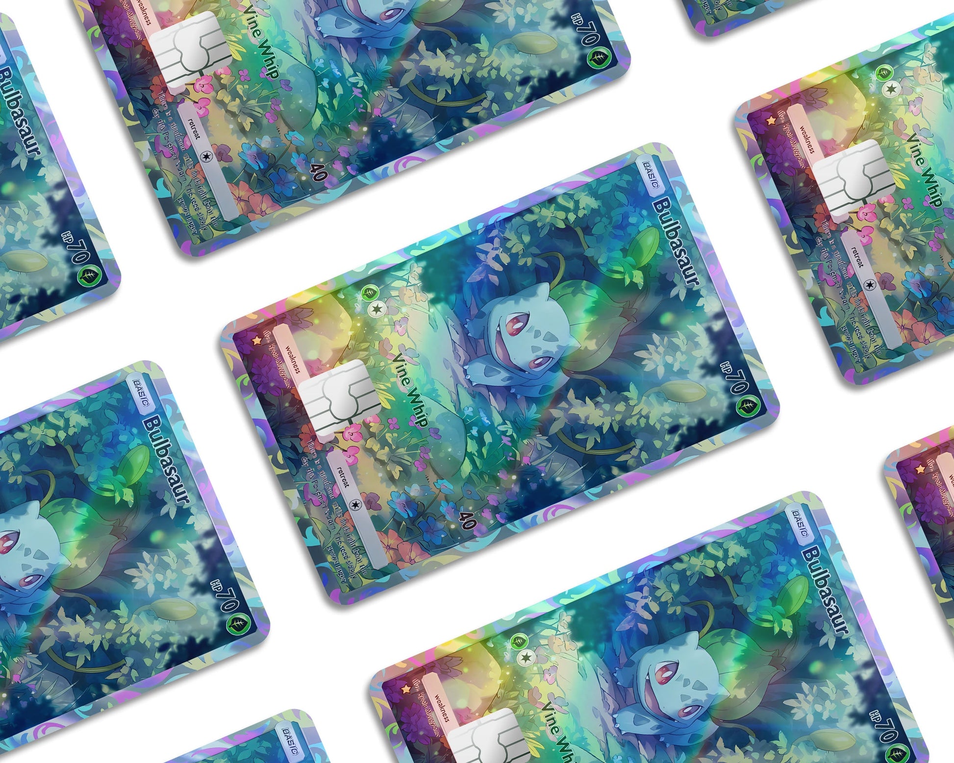 Bulbasaur Pocket Pokemon Card Holographic Credit Card Holographic Credit Card Skin – Anime Town Creations