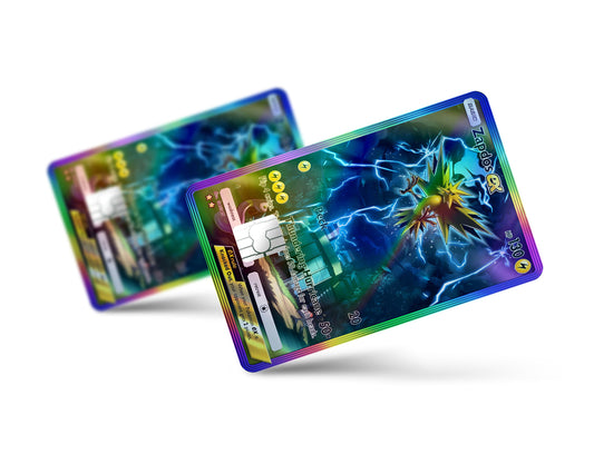 Anime Town Creations Holographic Credit Card Zapdos Pocket Pokemon Card Full Skins - Anime Pokemon Holographic Credit Card Skin