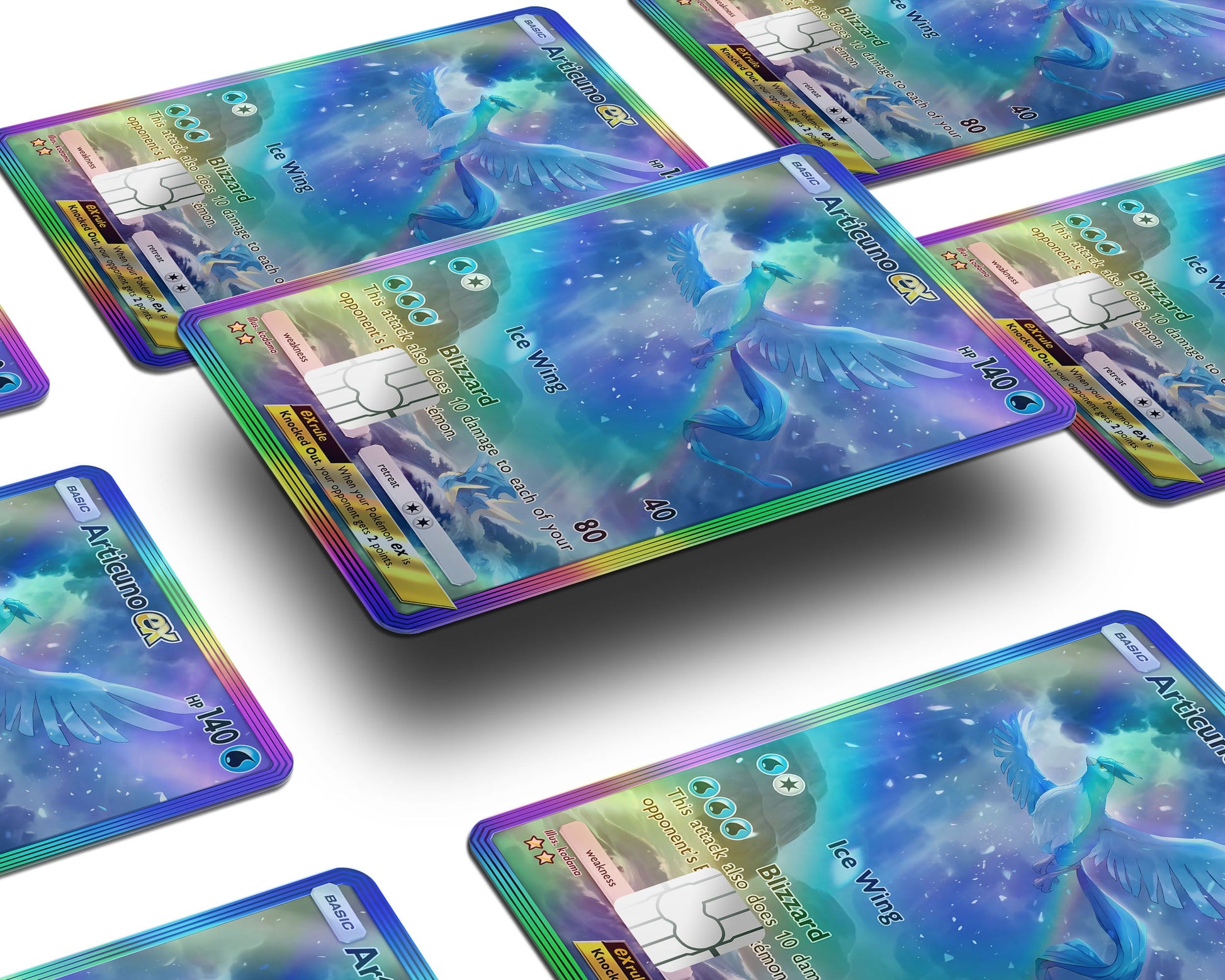 holographic articuno pokemon card Articuno Pocket Pokemon Card Holographic Credit Card Holographic Credit Card Skin – Anime Town Creations